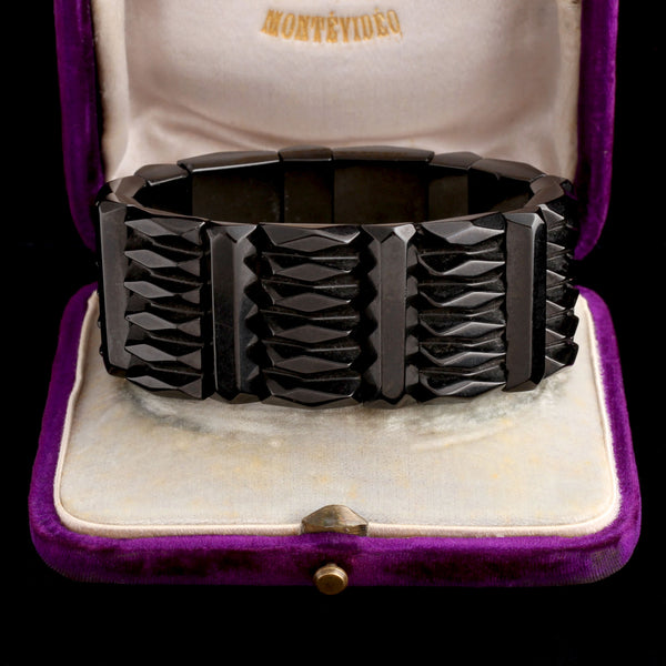 Victorian Carved Jet Bracelet