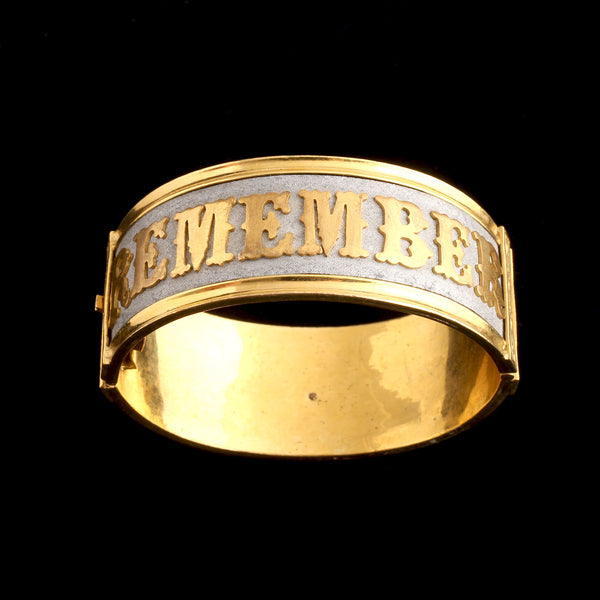 Mid 19th Century "Remember" Aluminum Bangle