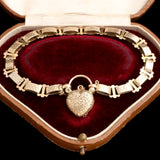 Victorian Heart Padlock Book Chain Bracelet