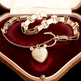 Victorian Heart Padlock Book Chain Bracelet