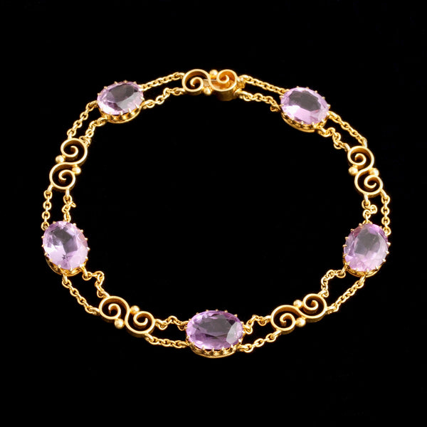 Victorian "Mrs Newman" Signed Amethyst Bracelet