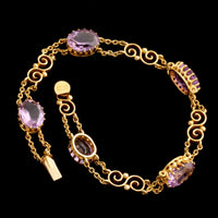 Victorian "Mrs Newman" Signed Amethyst Bracelet