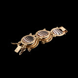 Post Edwardian Banded Agate Panel Bracelet