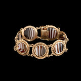 Post Edwardian Banded Agate Panel Bracelet