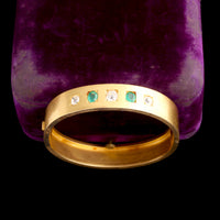 Victorian Emerald & Diamond Bangle