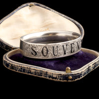 Victorian "Souvenir" Silver & Enamel Bangle