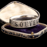 Victorian "Souvenir" Silver & Enamel Bangle