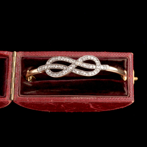 Victorian Diamond Love Knot Bangle