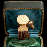 Victorian "M.C.C" & Acorn Hairwork Locket Bracelet