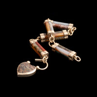 Victorian Scottish Agate Specimen Heart Padlock Bracelet