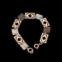 Edwardian Quatrefoils & Jasper Pyramids Panel Link Bracelet