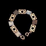 Edwardian Quatrefoils & Jasper Pyramids Panel Link Bracelet