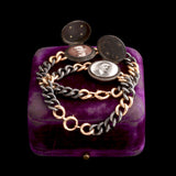 Early 20th Century French Gunmetal & Gold Monogram Locket Bracelets