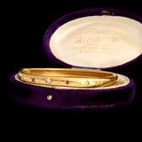 Victorian "A.V.L.H. 1900" Ruby & Diamond Bangle
