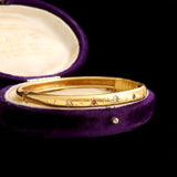 Victorian "A.V.L.H. 1900" Ruby & Diamond Bangle