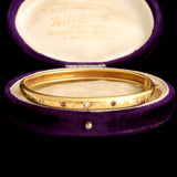 Victorian "A.V.L.H. 1900" Ruby & Diamond Bangle
