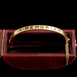 Victorian "In Memoriam" Gold & Enamel Bangle