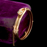 Victorian Rose Gold & Turquoise Snake Bangle