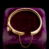 Victorian Rose Gold & Turquoise Snake Bangle