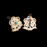 Victorian Pearl & Paste Flower Earrings