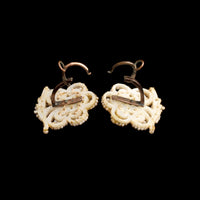 Victorian Pearl & Paste Flower Earrings