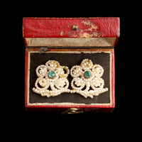 Victorian Pearl & Paste Flower Earrings