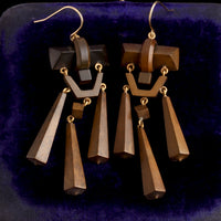 Victorian Vulcanite Drop Earrings