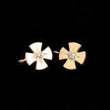 Victorian Old Mine Cut Diamond Maltese Cross Earrings