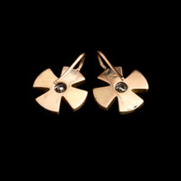 Victorian Old Mine Cut Diamond Maltese Cross Earrings