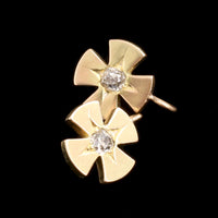 Victorian Old Mine Cut Diamond Maltese Cross Earrings