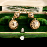 19th Century French Enamel Tracery Orb Drop Earrings