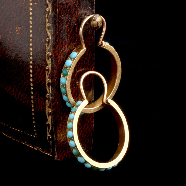 Victorian Turquoise Hoop Earrings