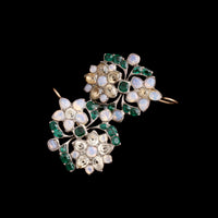 Late 18th Century Portuguese Opaline, White & Green Paste Earrings