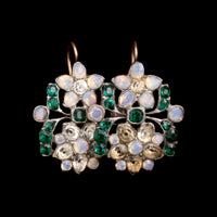 Late 18th Century Portuguese Opaline, White & Green Paste Earrings