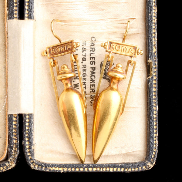 Victorian Grand Tour "Roma" Amphorae Earrings