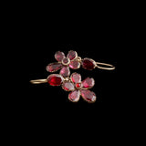 Georgian Garnet Pansy Earrings