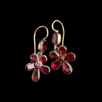 Georgian Garnet Pansy Earrings