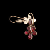 Georgian Garnet Pansy Earrings