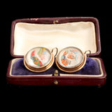 Victorian Reverse Carved Crystal Punch & Judy Earrings