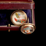 Victorian Reverse Carved Crystal Punch & Judy Earrings