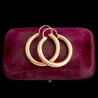 Early 20th Century French Rose Gold Hoop Earrings