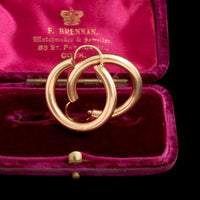 Early 20th Century French Rose Gold Hoop Earrings