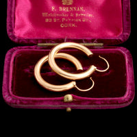 Early 20th Century French Rose Gold Hoop Earrings