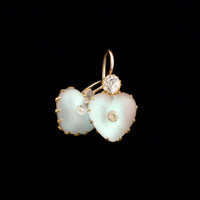 Edwardian Saphiret & White Paste Heart Earrings
