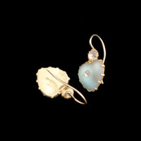 Edwardian Saphiret & White Paste Heart Earrings