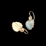 Edwardian Saphiret & White Paste Heart Earrings