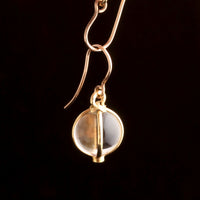 Early 20th Century French Rock Crystal & Ruby Cage Earrings