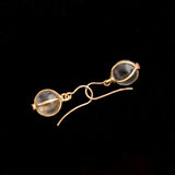 Early 20th Century French Rock Crystal & Ruby Cage Earrings