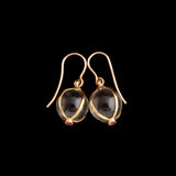 Early 20th Century French Rock Crystal & Ruby Cage Earrings
