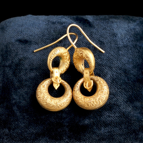 Victorian Gold Garter Earrings